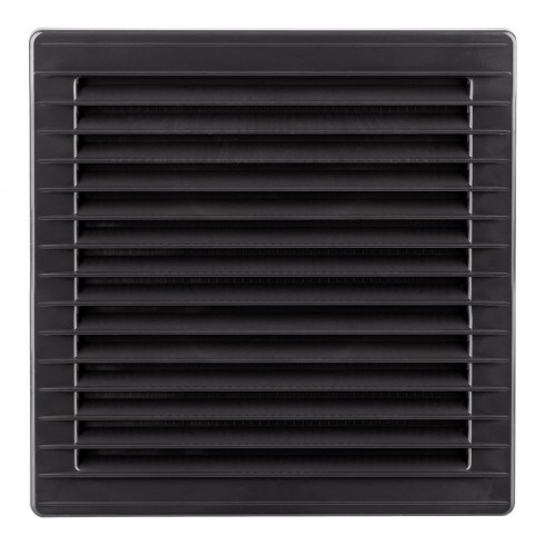 Rejilla ventilación cuadrada empotrable con mosquitera abs ø10mm gris antracita