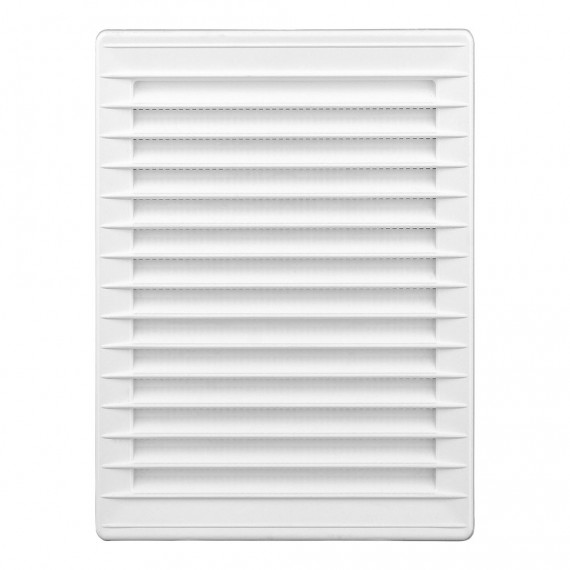 Rejilla ventilacíón rectangular empotrable mosquitera abs 137x207mm blanco