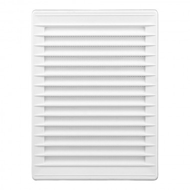 Rejilla ventilacíón rectangular empotrable mosquitera abs 137x207mm blanco