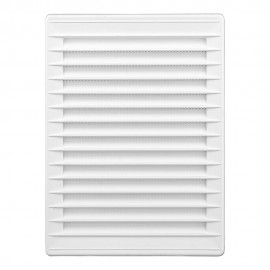 Rejilla ventilacíón rectangular empotrable con mosquitera abs 137x207mm blanco