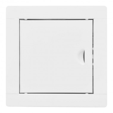 Tapa de registro empotrable cuadrada de acero blanco 15x15cm
