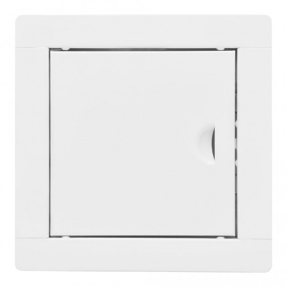 Tapa de registro empotrable cuadrada de acero blanco 15x15cm