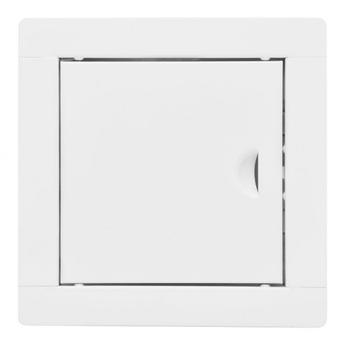Tapa de registro empotrable cuadrada de acero blanco 15x15cm