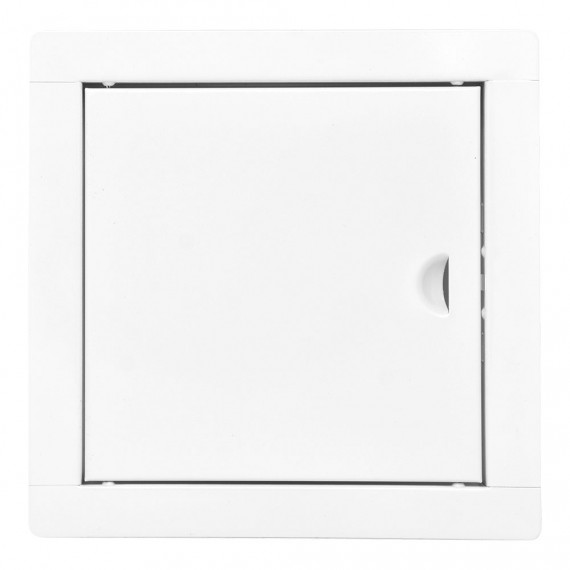 Tapa de registro empotrable cuadrada de acero blanco 20x20cm