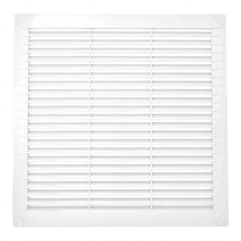 Rejilla ventilación cuadrada con tapones y mosquitera 300x300x7mm abs blanca