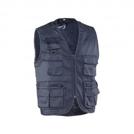 Chaleco fisherman, azul marino, talla l