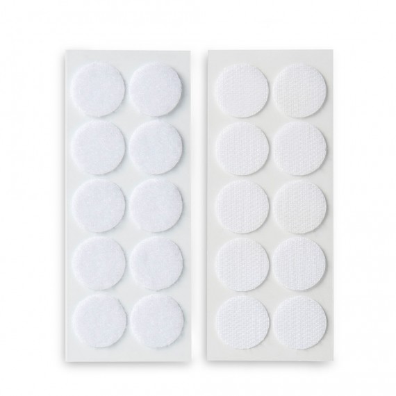 Discos adhesivos de cierre de gancho y bucle ø20mm. blanco, 2146-2, inofix