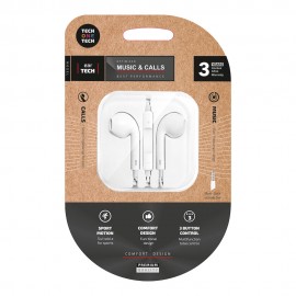 Auriculares eartech conector mini-jack blancos