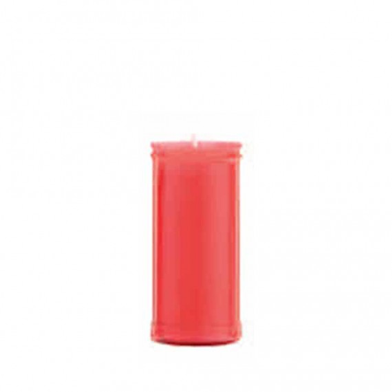 Vela para difuntos plastificada roja ø55x130mm