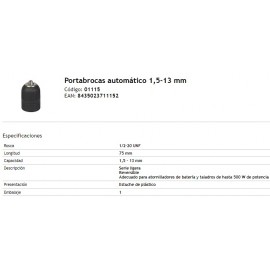 PORTABROCA 1.5 13 AUTOMATICO PLASTICO