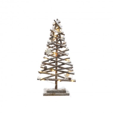 Arbol de troncos micro led efecto nevado 25x12x50cm