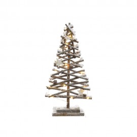 Arbol de troncos micro led efecto nevado 25 x 12 x 50 cm