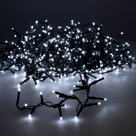 Guirnalda led compact 750 leds parpadeante exterior blanco frio cable verde 21 m