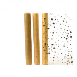 Camino de mesa de organza 3 modelos surtidos dorados 35 x 200 cm