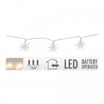Guirnalda a pilas fija 10 leds estrellas decorativas ø45mm luz cálida 1,30m colores/modelos surtidos