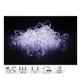 Guirnalda soft wire 800 leds blanco frio 8 funciones 27 m