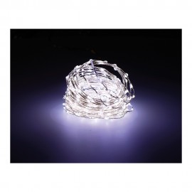 Guirnalda micro led extra dense 567 leds luz fria parpadeante cable plata 14 m