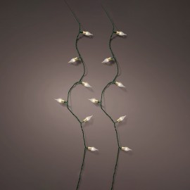 Guirnalda led vintage blanco cálido con 8 funciones centelleante para interior 1790 cm