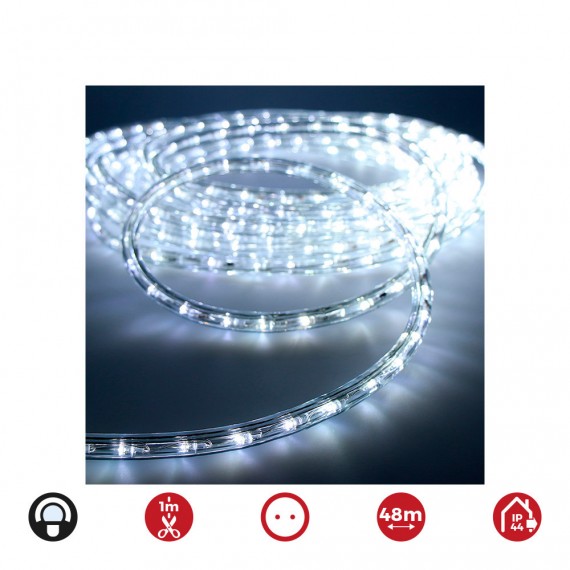 Tubo flexiled 2 vias fijo 48m. 30 leds/m blanco frio