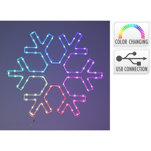 Adorno led cristal hielo, rgb, 90 leds, conexión usb. basics