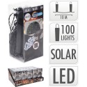 Guirnalda led solar, blanco frio, 100 leds, 10m.