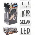 Guirnalda led, blanco calido, 100 leds, solar, 10m.