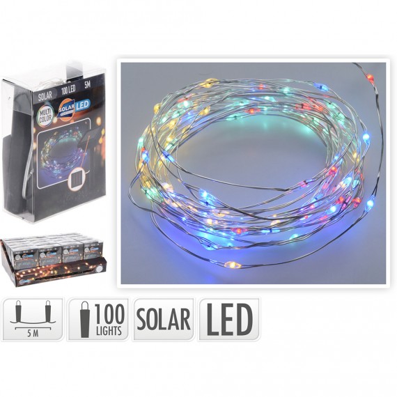 Guirnalda micro led solar multicolor, 100 leds, 7m.