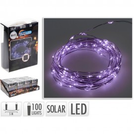 Guirnalda micro led, blanco frio, 100 leds, solar, 7 m