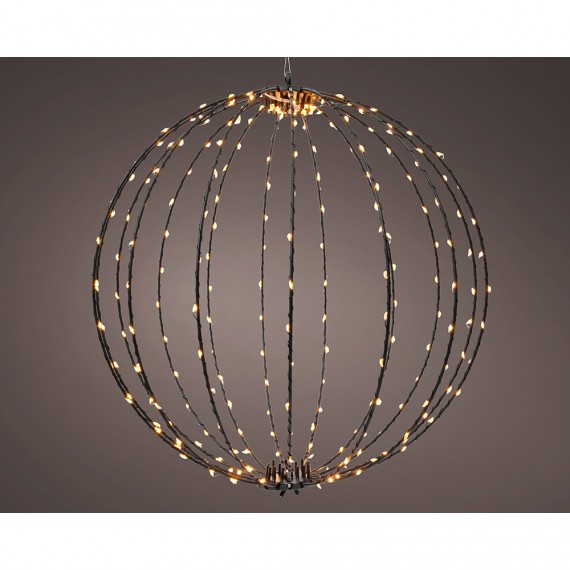 Adorno led colgante bola, de marco metalico negro, ø38cm. lumineo