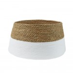 Cubremacetas, bicolor blanco / marrón. ø70x28cm.