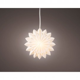 Estrella colgante de papel led, ø40 x 20,5 cm.