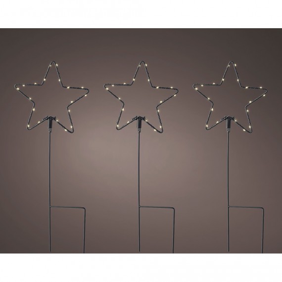 Luz decorativa microled estacas estrellas, ø15x42,5cm. lumineo