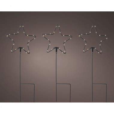Luz decorativa microled estacas estrellas, ø15x42,5cm. lumineo