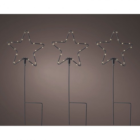 Luz decorativa microled estacas estrellas, ø15x42,5cm. lumineo