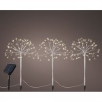 Luz decorativa led parpadeante 3 estacas mini arboles solar