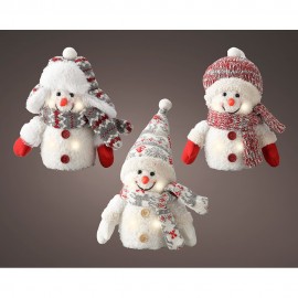 Muñeco de nieve con microled, modelo variados, 11 x 8 x 18 cm