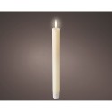 Pack de 2 unidades de vela de cera led, color beige rallada ø2,2x24,5cm, lumineo