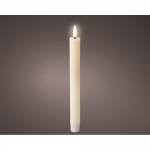 Pack de 2 unidades de vela de cera led, color beige rallada ø2,2x24,5cm, lumineo