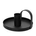 candelabro redondo de hierro negro, ø10x6cm.