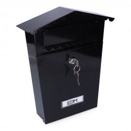 Buzon de acero modelo house negro 210 x 60 x 300 mm