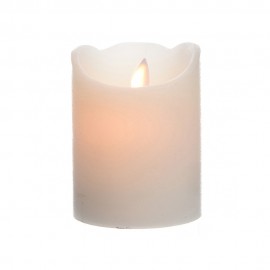 Vela de cera led color blanco, ø7,5 x 10 cm