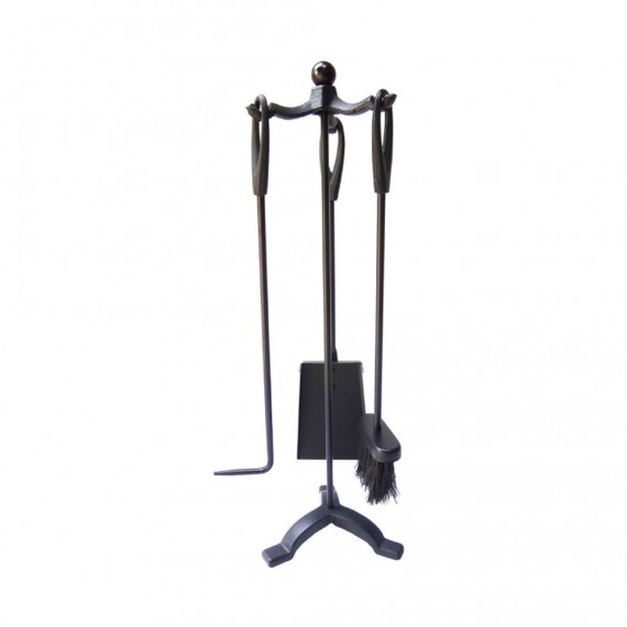 Kit de chimenea color negro. 3 piezas edm