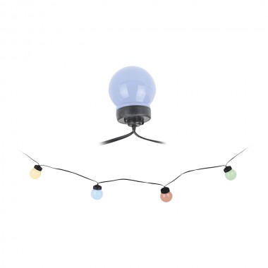 Guirnalda led bombillas esfericas fijas para exterior multicolor (colores suaves) 20 leds 12,5m