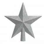 Estrella plateada para arbol de navidad 19x4,2x19cm