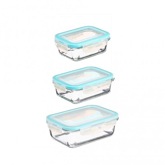 Conjunto 3 fiambreras de cristal tamaños varios