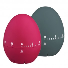 Temporizador tipo huevo con tacto de goma colores surtidos ø7,5 cm