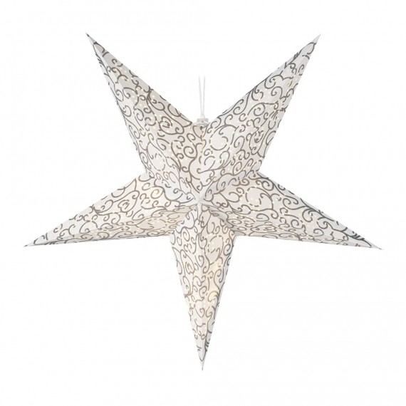 Estrella 10 leds a pilas cuerpo de papel 60cm