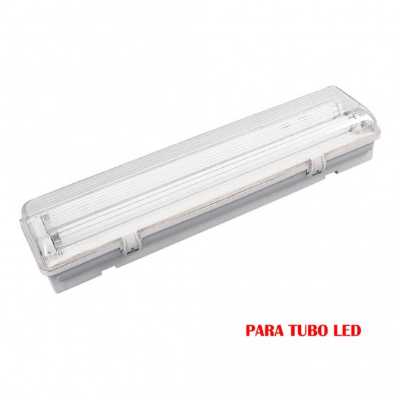 Pantalla fluorescente estanca para tubo de led 2x18w (eq. 36w) 220v 126cm ip65 edm