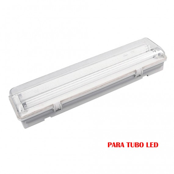 Pantalla fluorescente estanca para tubo de led 2x22w (eq. 58w) 220v 155cmi p65 edm