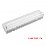 Pantalla fluorescente estanca para tubo de led 2x22w (eq. 58w) 220v 155cmi p65 edm